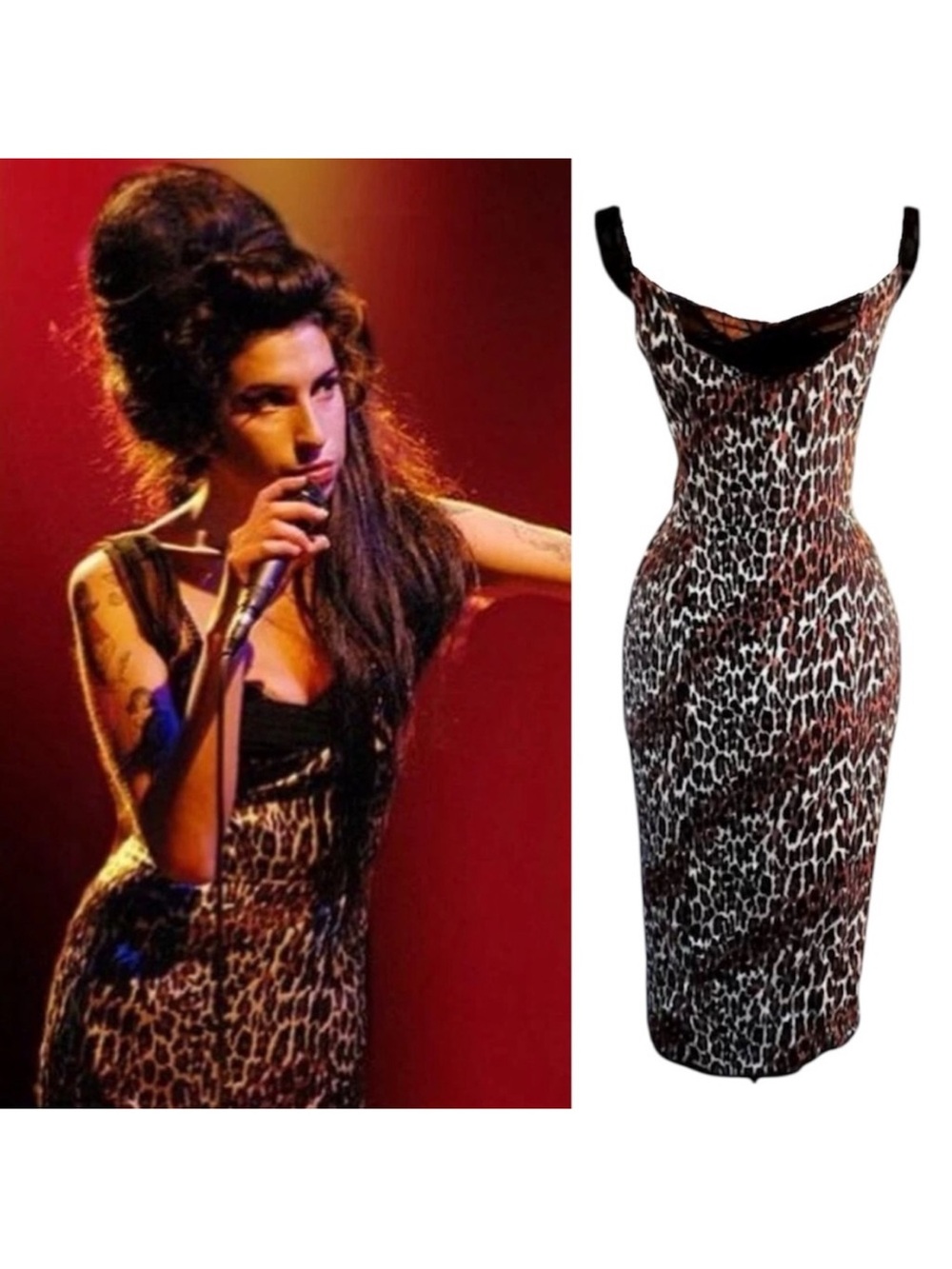 Archive Betsey Johnson Y2K Silk Leopard Dress Amy Winehouse ASO Rare Size 4 - Picture 2 of 12